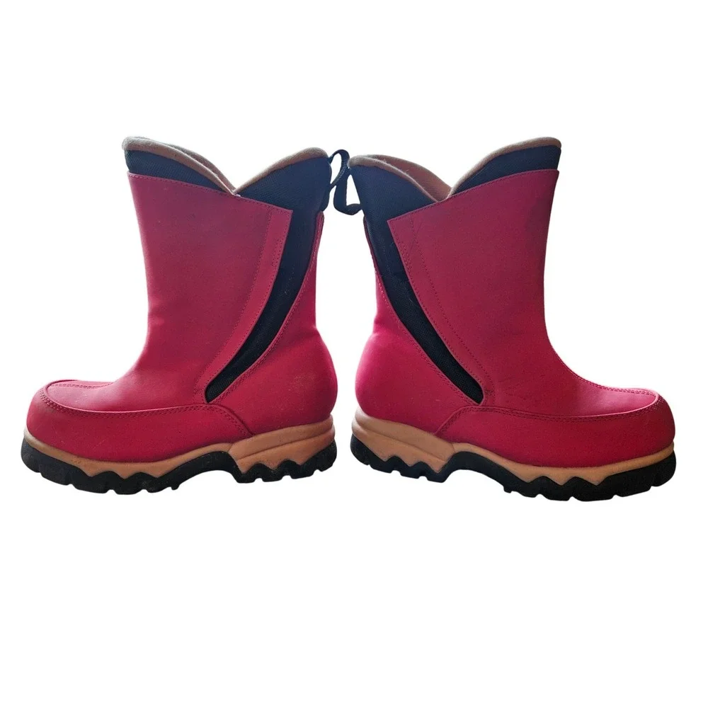 Lands End Kids Pink Fleece Lined Winter Snow Boots Size 1M 78534 897